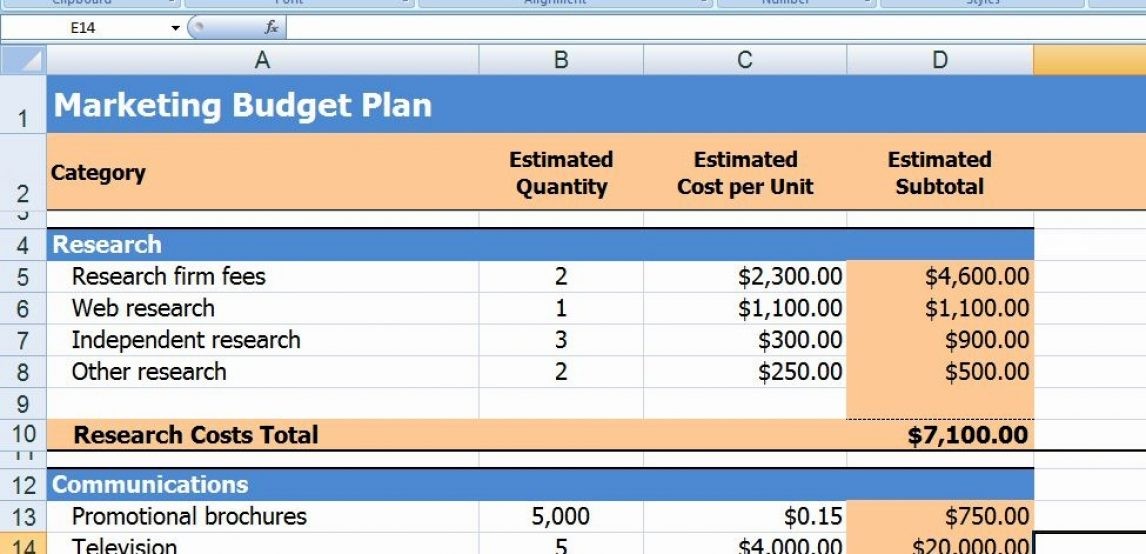Budget Template Microsoft Word Marketing Plan Smart
