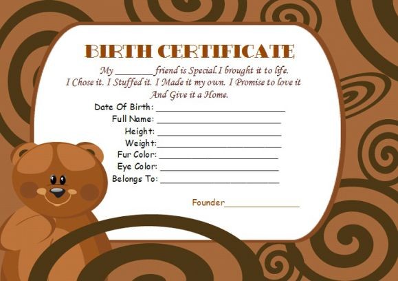 Build A Bear Certificate Template 15 Attractive Certificates Ready Birth