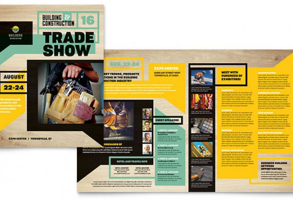 Builder S Trade Show Brochure Template Design Construction Ideas