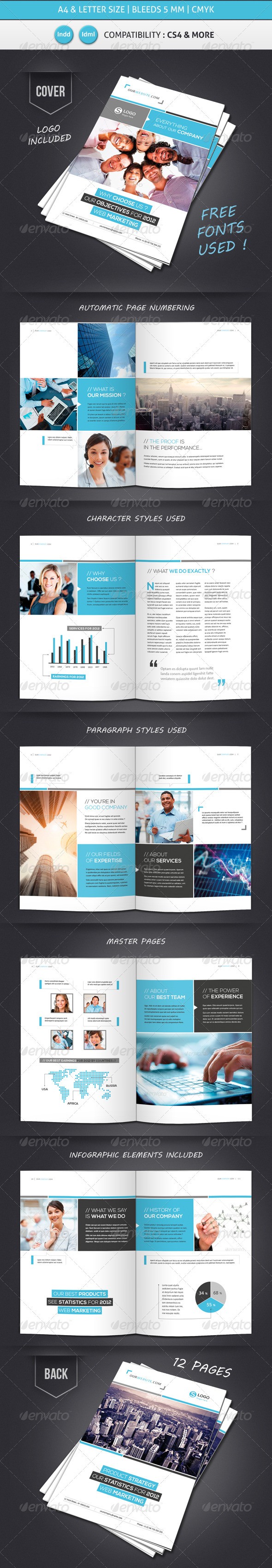Business Brochure Template A4 Letter 12 Pages By Franceschi Rene Page