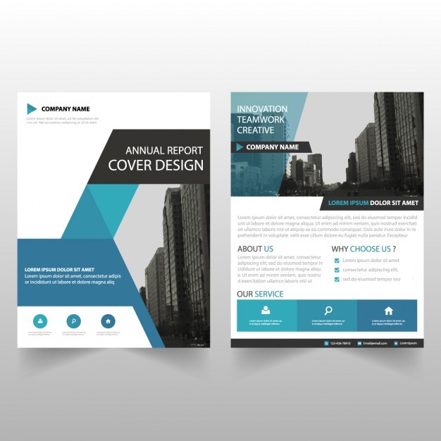 Business Brochure Template With Geometric Shapes Vector Free Download Commercial