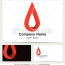 Business Card Template With Logo Red Drop