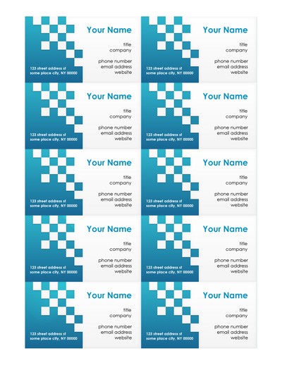 Business Card Word Template Free