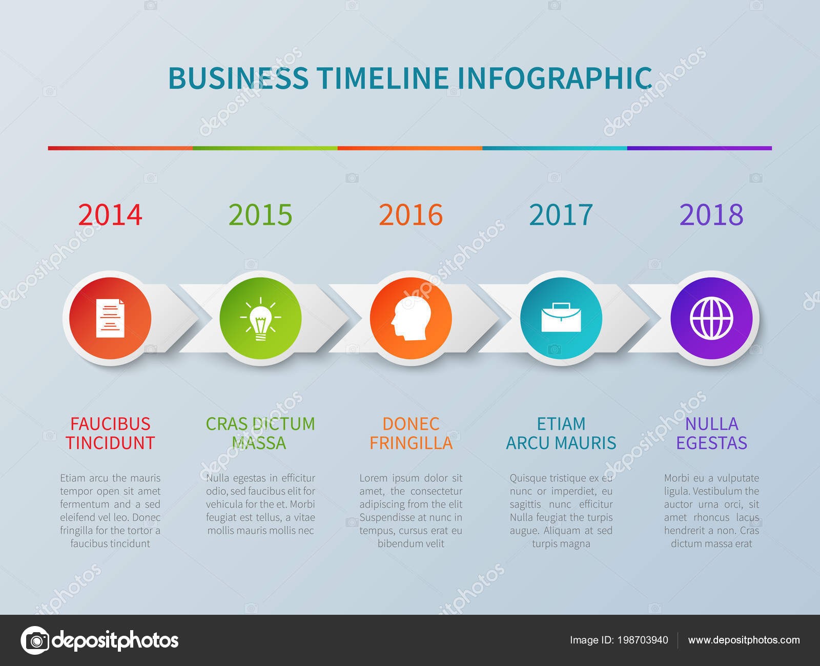 Business Timeline Vector Infographic In Paper Origami Style