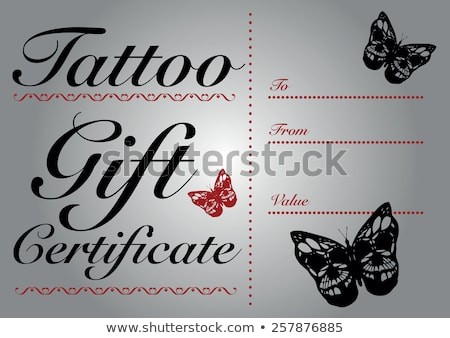 Butterfly Skull Tattoo Gift Card Stock Vector Royalty Free Template
