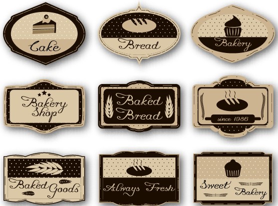 Cake Labels Vintage Style Vector 02 Free Download Label Template