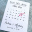 Calendar Save The Date Cards Simple INCLUDES Free Printable Invitation Templates