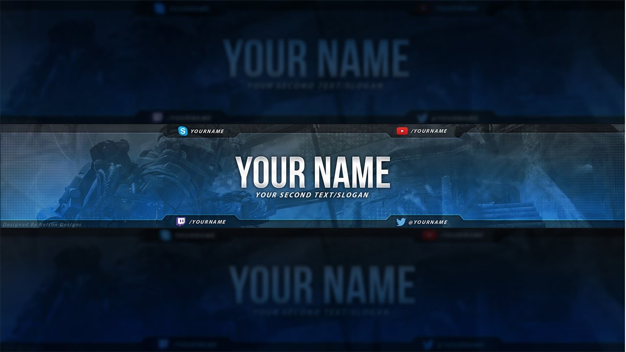 Call Of Duty YouTube Banner Template Free Download PSD Youtube
