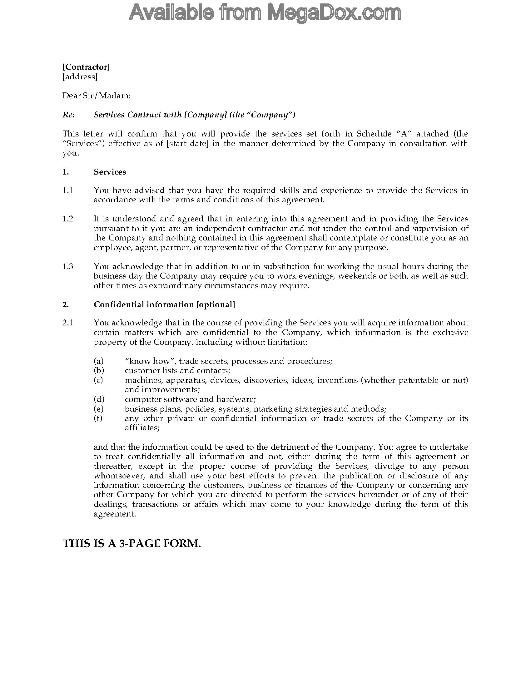 Canada Independent Contractor Agreement Template Legal Forms And