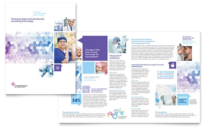 Cancer Treatment Brochure Template Design