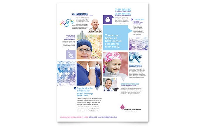 Cancer Treatment Flyer Template Design Brochure