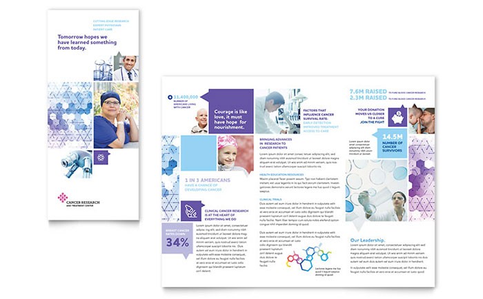 Cancer Treatment Tri Fold Brochure Template Design