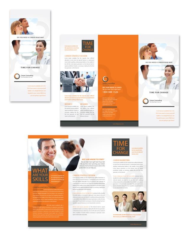 Career Counseling Tri Fold Brochure Template COUNSELING