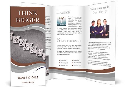 Career Opportunity Concept Illustration With A Business Woman Brochure Template
