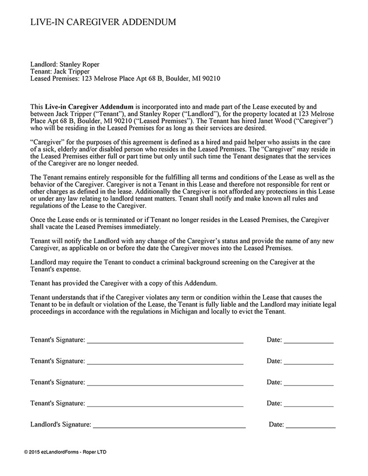 caregiver client contract template