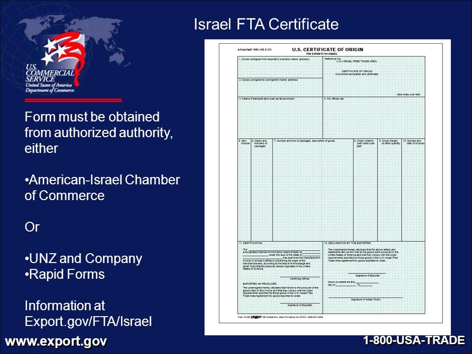 Cashing In With Free Trade Agreements Ppt Video Online Download Us Israel Certificate Of Origin