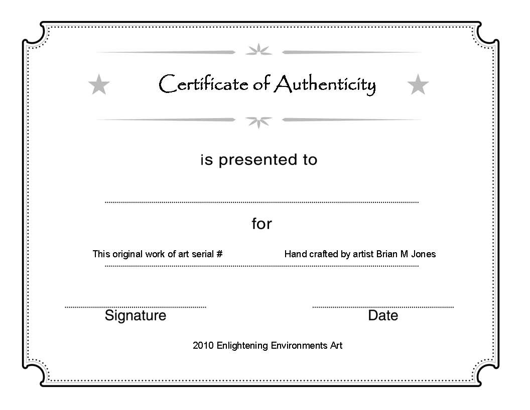 Certificate Of Authenticity Template Filename Emergency Essentials Hq Microsoft Word