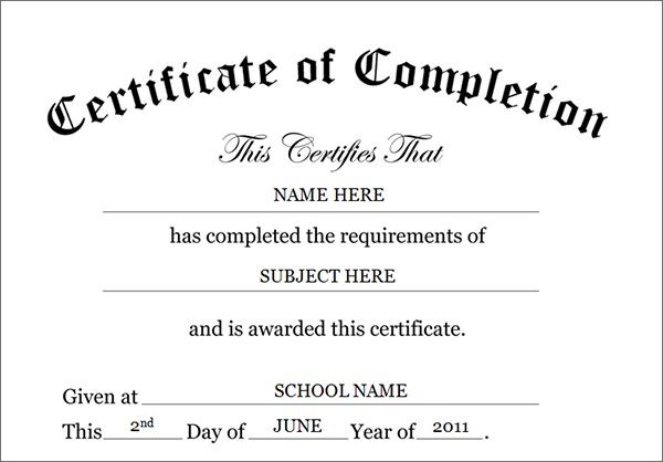 Certificate Of Completion Template Homeschool Helps Pinterest