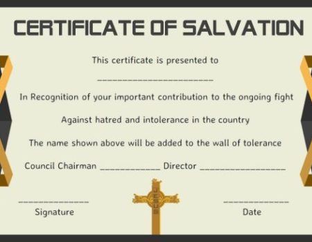 Certificate Of Salvation Pinterest