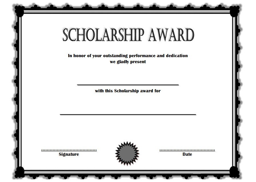 Certificate Of Scholarship 6 Best 10 Templates Formats For Certificates