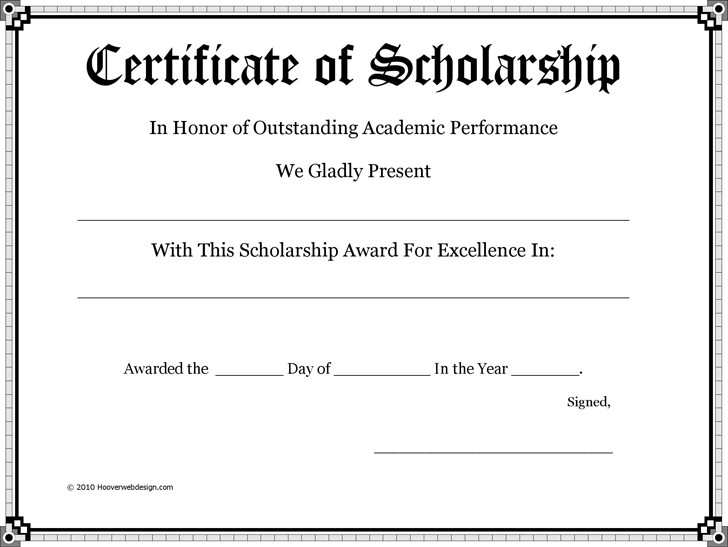 Certificate Of Scholarship PTO Teacher Gifts Pinterest Award Template Free