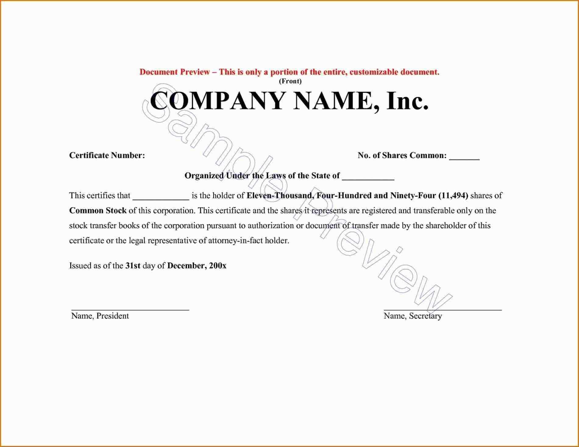 Certificate South Africa Images Free Company Share Template Doc