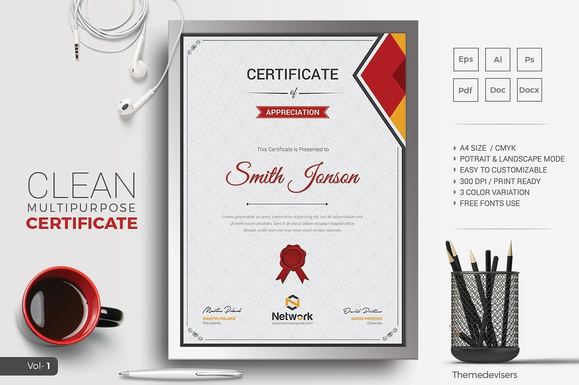Certificate Stationery Templates Creative Market Template