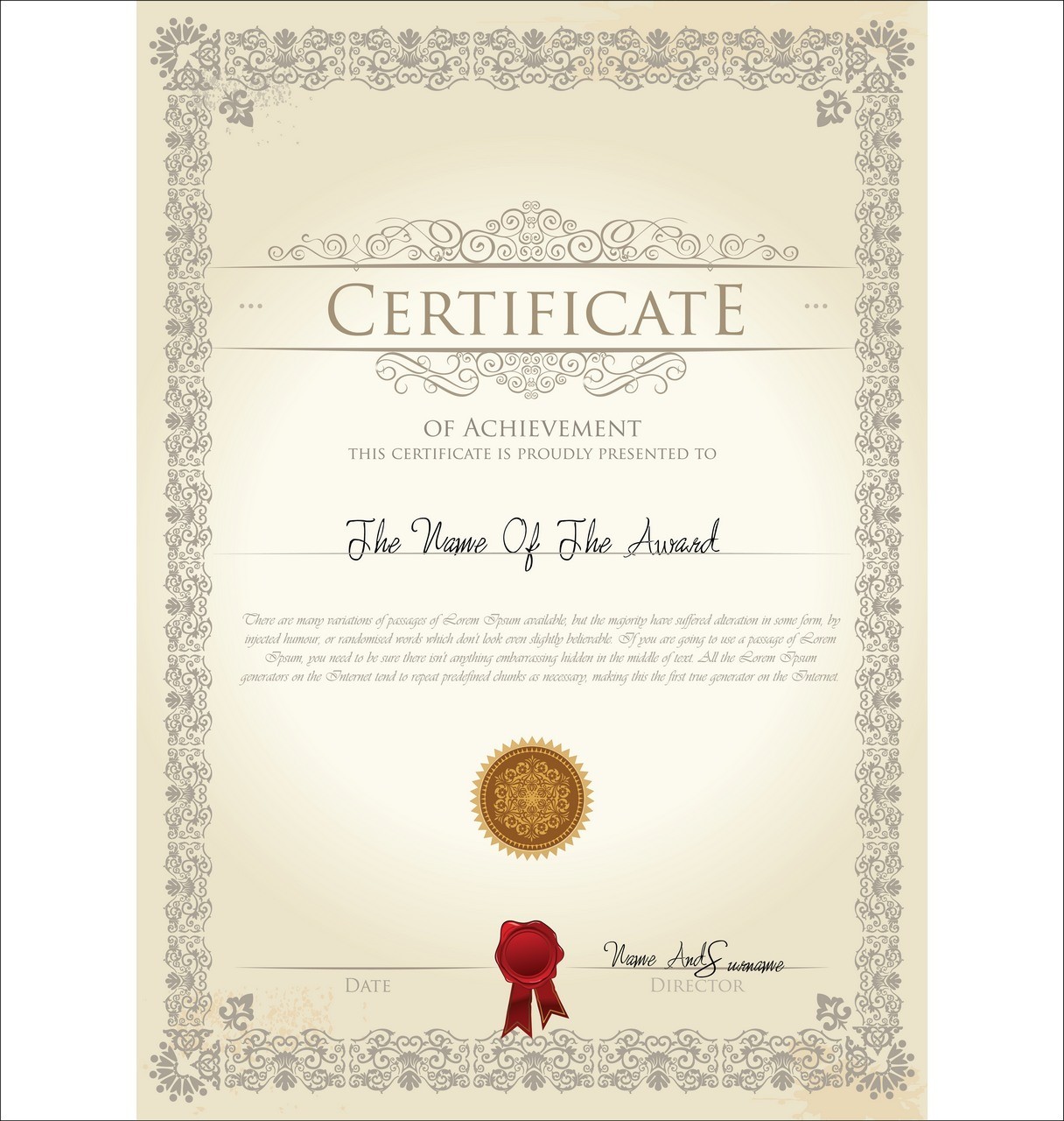 Certificate Template 05 PNG SVG Download Eps