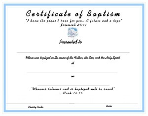 Certificate Template For Kids Free Printable Templates Baptism Download