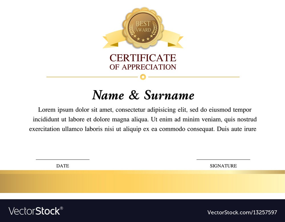 Certificate Template Warranty 7 Royalty Free Vector Image