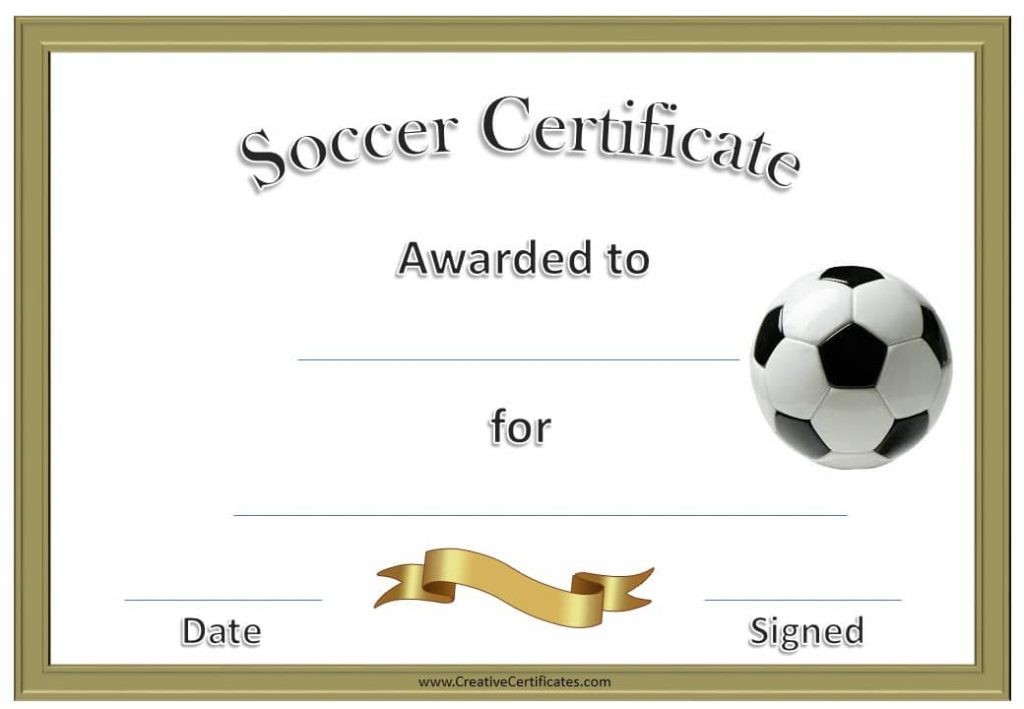 Certificate Templates For Football Awards Soccer Award