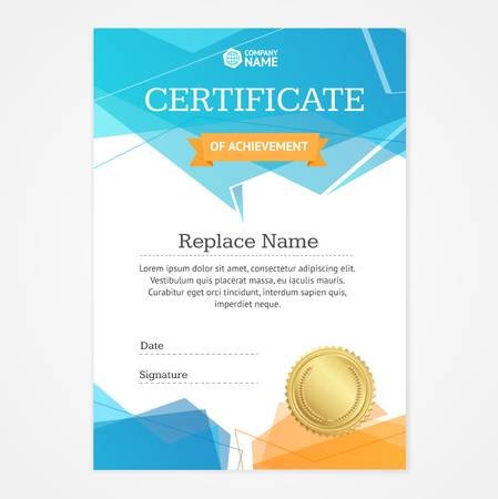 Certificate Vertical Template With Abstract Speech Bubble Vector