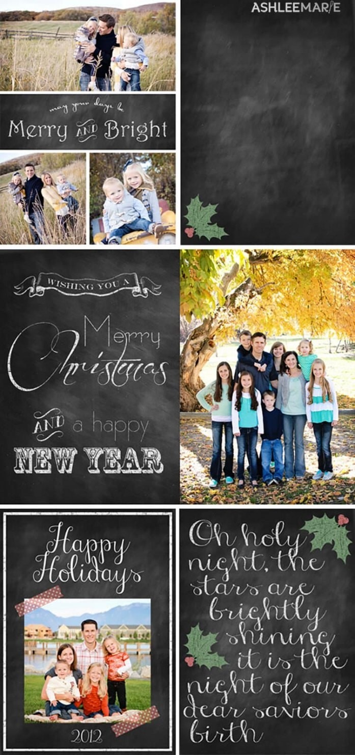 Chalkboard Christmas Card Template FreeChristmas Holiday Templates