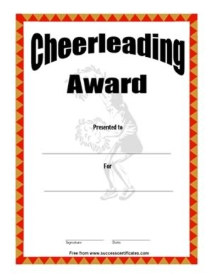 Cheerleading Award Certificate Template