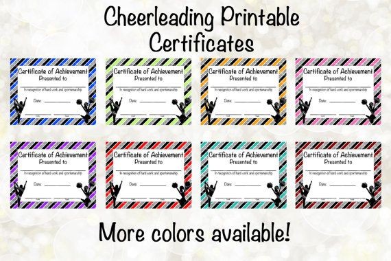 Cheerleading Certificate Award DIY Cheer