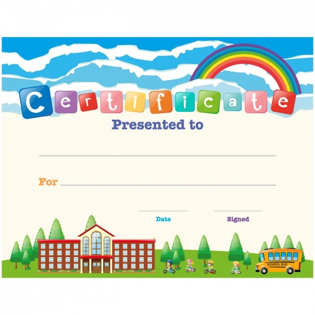 Children Certificate Design Vector Free Download Of Achievement For Kids