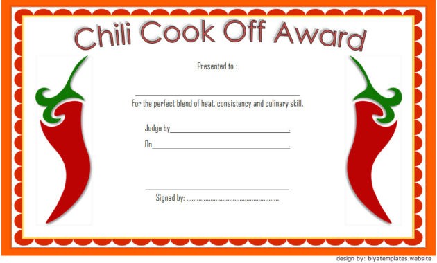 Chili Cook Off Certificate Templates Word Biya Award Template
