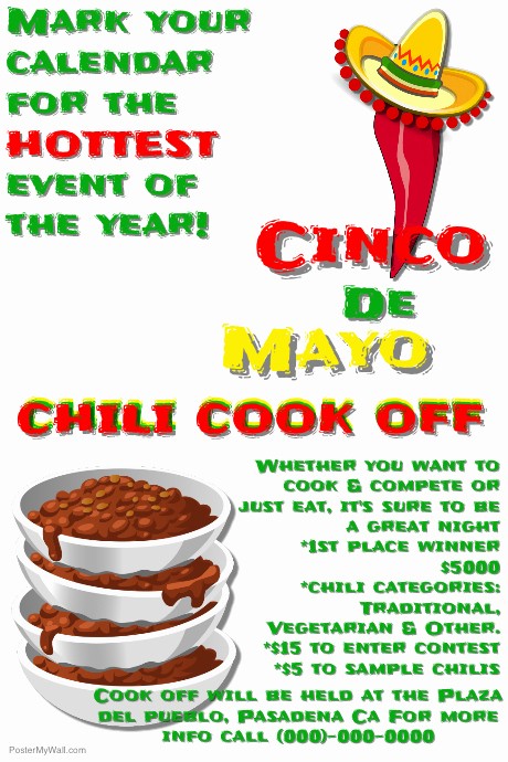 Chili Cook Off Flyer Template Inspirational F Award Certificate
