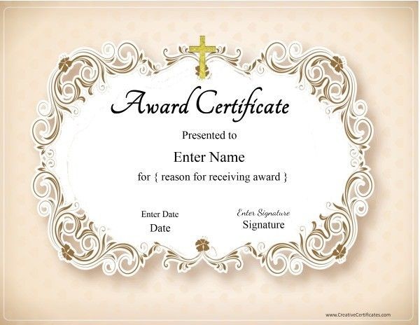 Christian Certificate Certificates Pinterest Templates