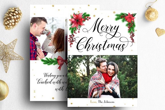 Christmas Card Photoshop Template Templates Creative Market Holiday