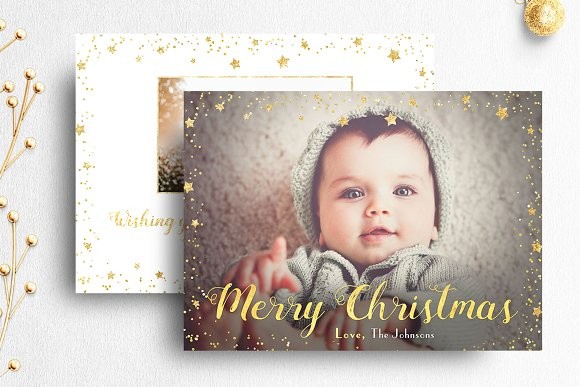 Christmas Card Template Photoshop Templates Creative Market Holiday