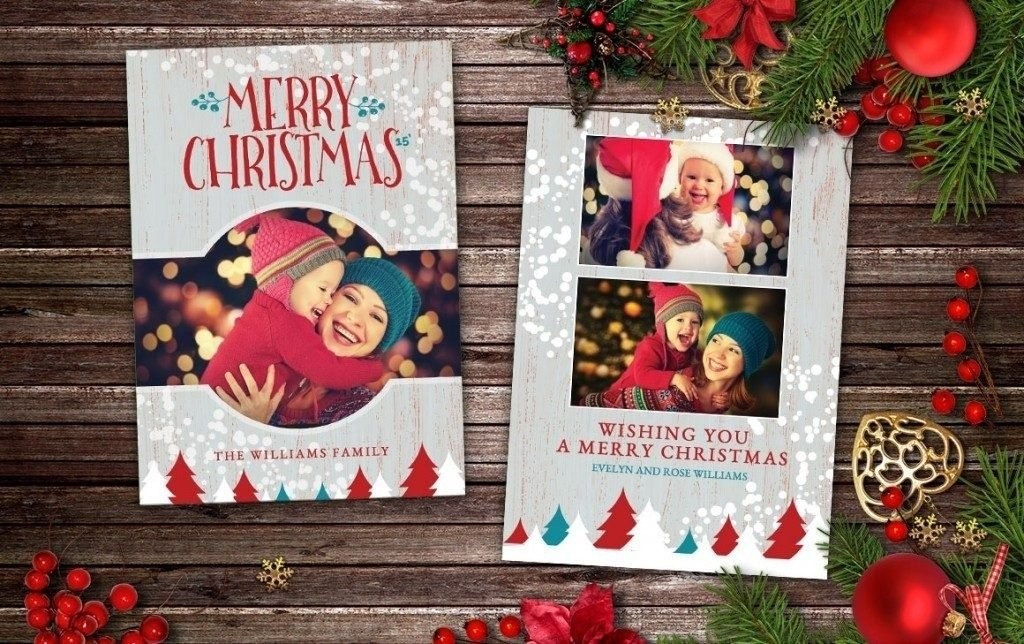 Christmas Card Templates For Photoshop Kamenitzafanclub Regarding Cards