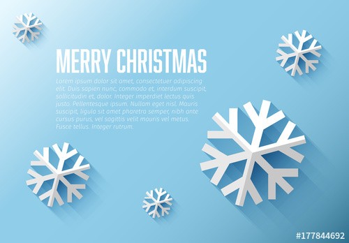 Christmas Card With 3D Snowflake Elements Buy This Stock Template Adobe Illustrator