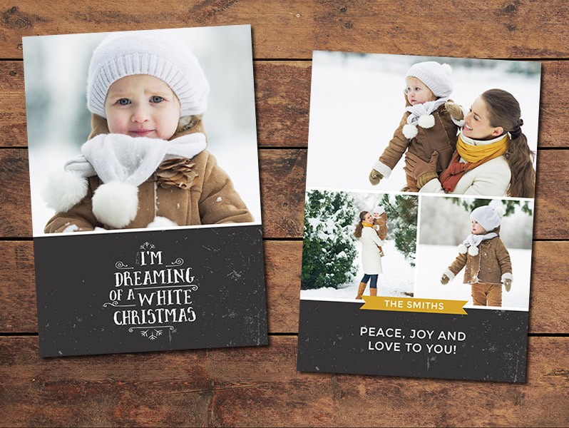 Christmas Cards Print Templates White Card Template For Photographers
