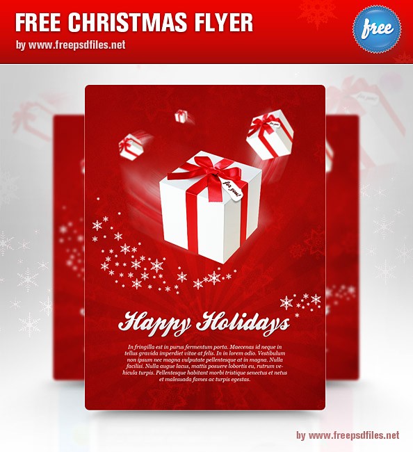 Christmas Flyer PSD Template Free Files Holiday Photoshop Templates