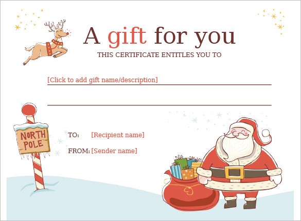 Christmas Gift Certificate Template 16 Word PDF Documents Free Printable Certificates