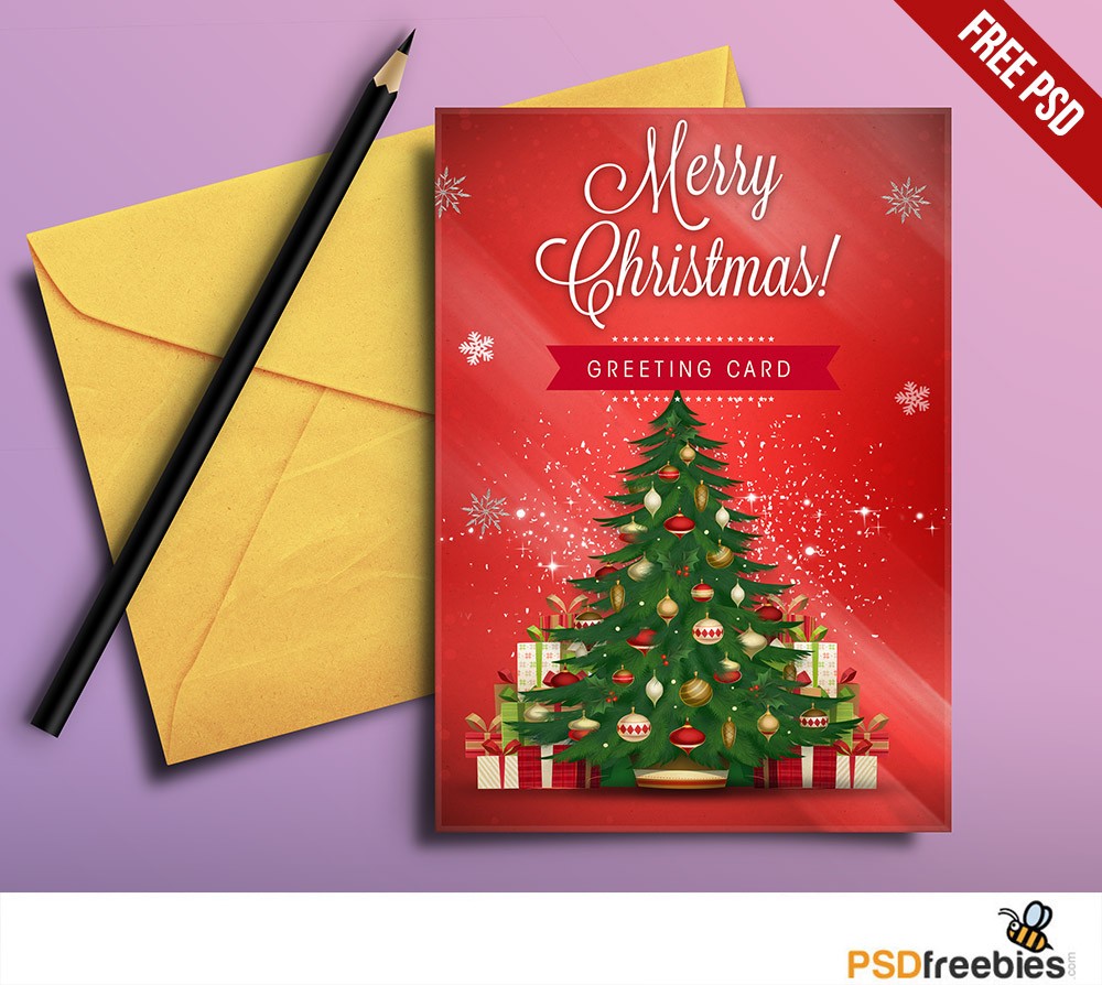 Christmas Greeting Card Free PSD PSDFreebies Com Cards Templates Psd