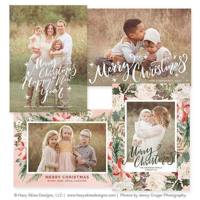 Christmas Photo Card Template Photoshop Templates HC32124 For Photographers
