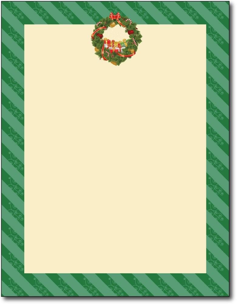 Christmas Wreath Paper Holiday Stationery Letterhead
