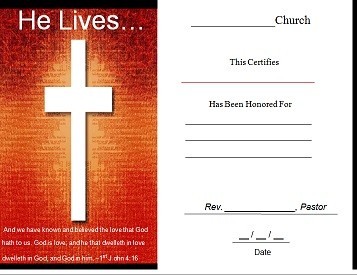 Church Certificates Certificate Of Appreciation